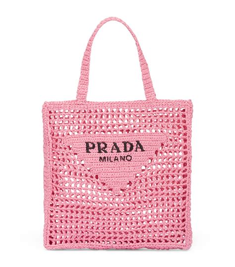 black prada crochet bag|prada wicker tote bag.